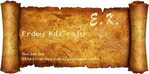 Erdey Károly névjegykártya