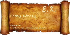 Erdey Károly névjegykártya