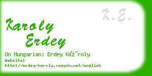 karoly erdey business card